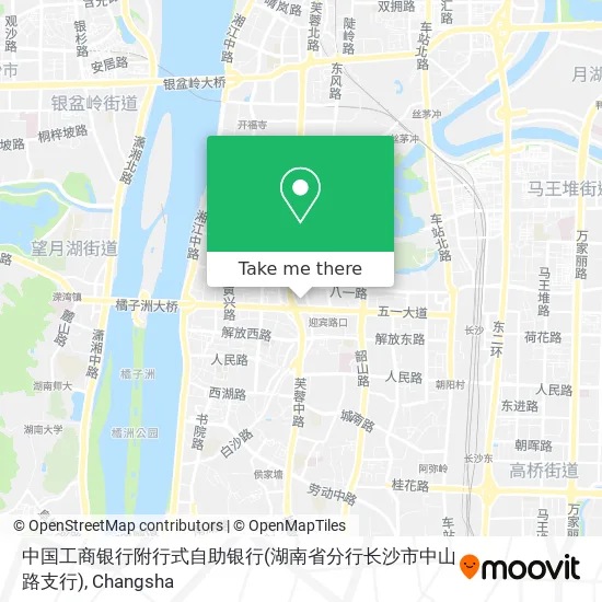 中国工商银行附行式自助银行(湖南省分行长沙市中山路支行) map