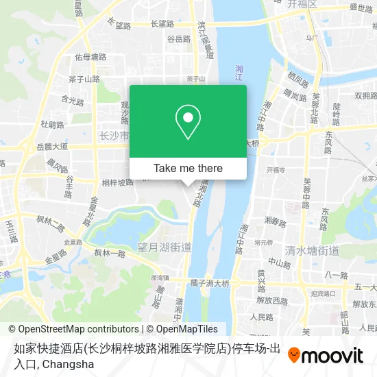 如家快捷酒店(长沙桐梓坡路湘雅医学院店)停车场-出入口 map