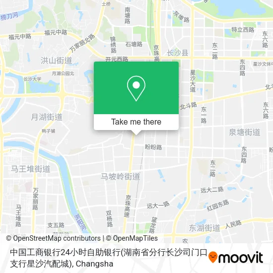 中国工商银行24小时自助银行(湖南省分行长沙司门口支行星沙汽配城) map
