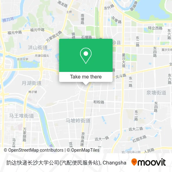 韵达快递长沙大学公司(汽配便民服务站) map