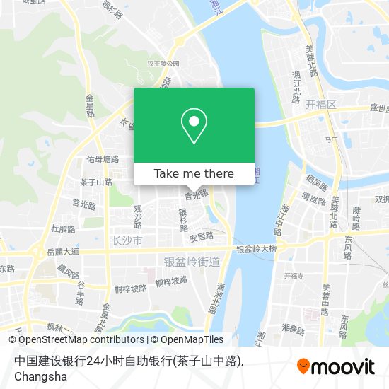 中国建设银行24小时自助银行(茶子山中路) map