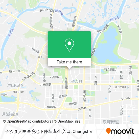 长沙县人民医院地下停车库-出入口 map
