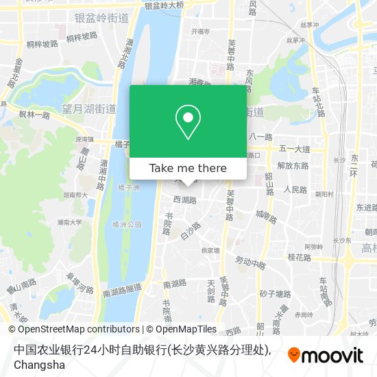 中国农业银行24小时自助银行(长沙黄兴路分理处) map