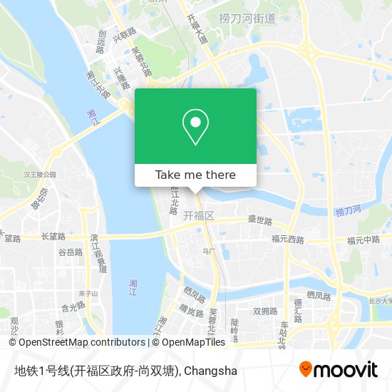 地铁1号线(开福区政府-尚双塘) map