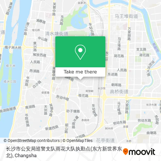 长沙市公安局巡警支队雨花大队执勤点(东方新世界东北) map
