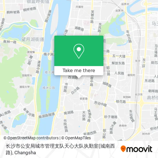 长沙市公安局城市管理支队天心大队执勤室(城南西路) map