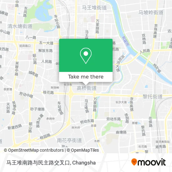 马王堆南路与民主路交叉口 map