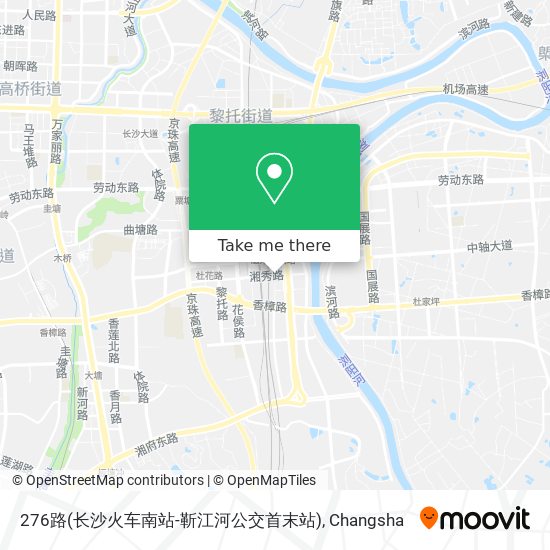 276路(长沙火车南站-靳江河公交首末站) map