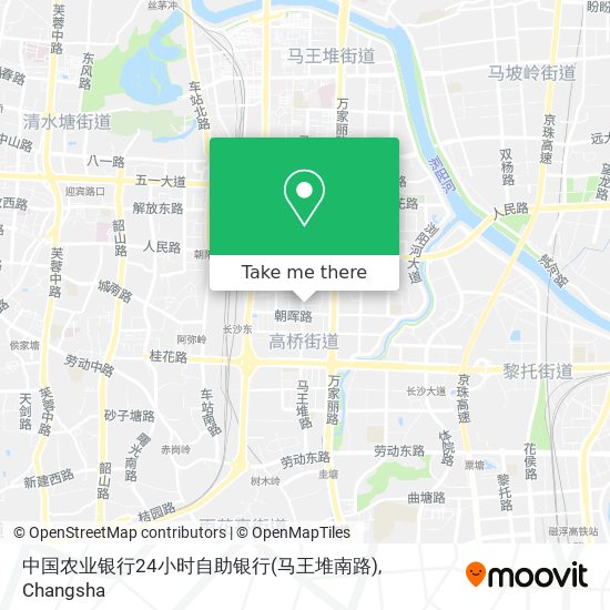 中国农业银行24小时自助银行(马王堆南路) map