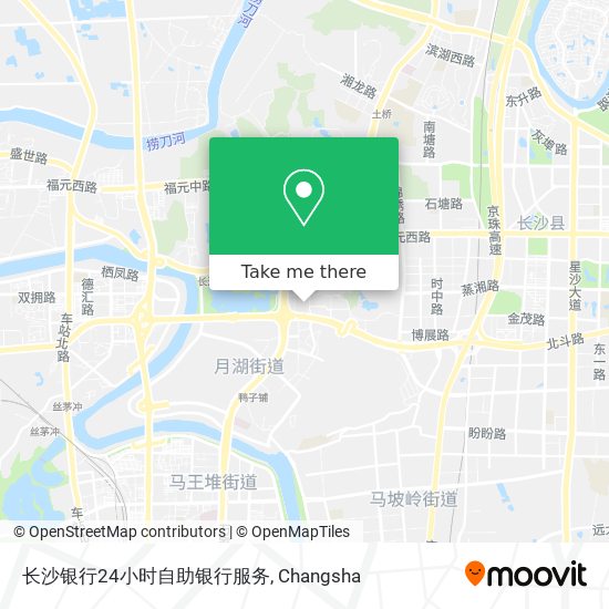 长沙银行24小时自助银行服务 map
