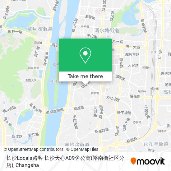 长沙Locals路客·长沙天心A09舍公寓(裕南街社区分店) map