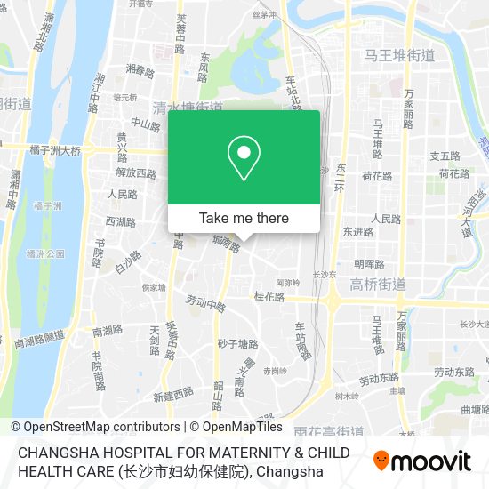 CHANGSHA HOSPITAL FOR MATERNITY & CHILD HEALTH CARE (长沙市妇幼保健院) map