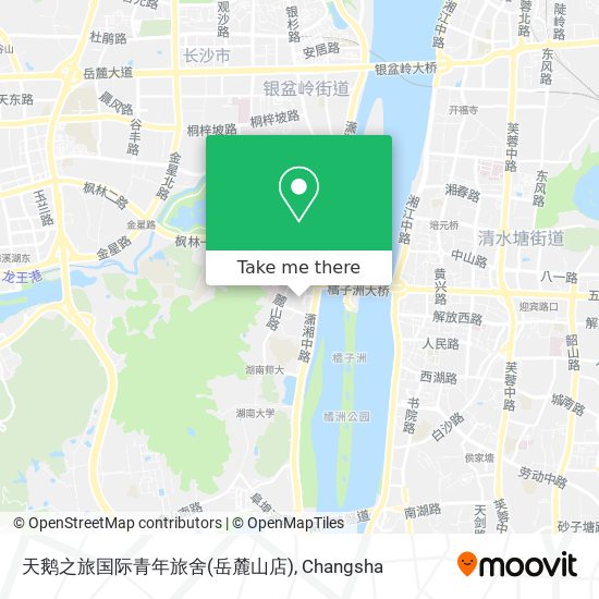 天鹅之旅国际青年旅舍(岳麓山店) map