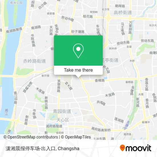 潇湘晨报停车场-出入口 map