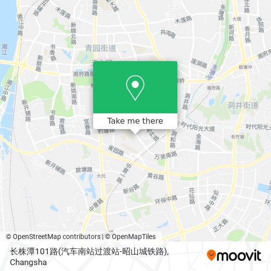 长株潭101路(汽车南站过渡站-昭山城铁路) map