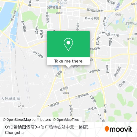 OYO希纳图酒店(中信广场地铁站中意一路店) map