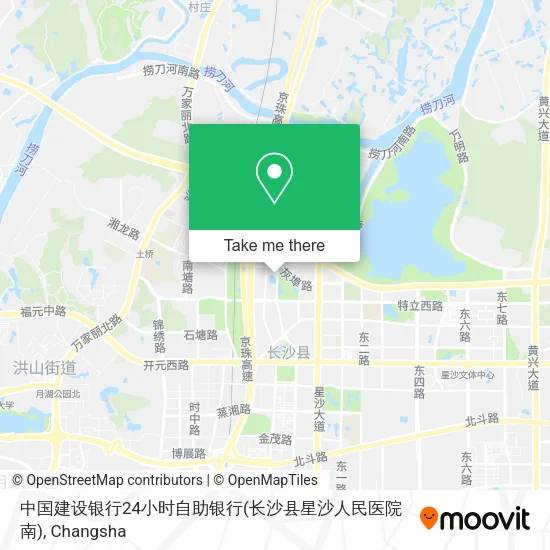 中国建设银行24小时自助银行(长沙县星沙人民医院南) map