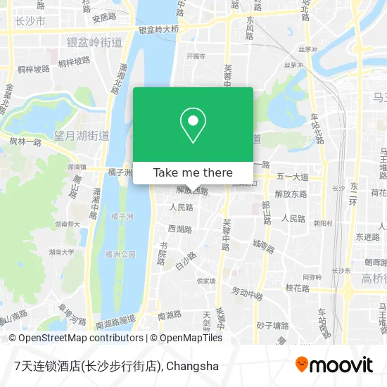 7天连锁酒店(长沙步行街店) map