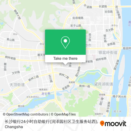 长沙银行24小时自助银行(润泽园社区卫生服务站西) map