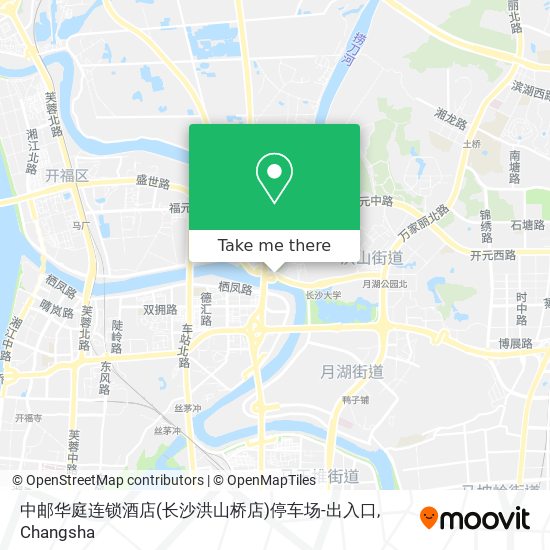 中邮华庭连锁酒店(长沙洪山桥店)停车场-出入口 map