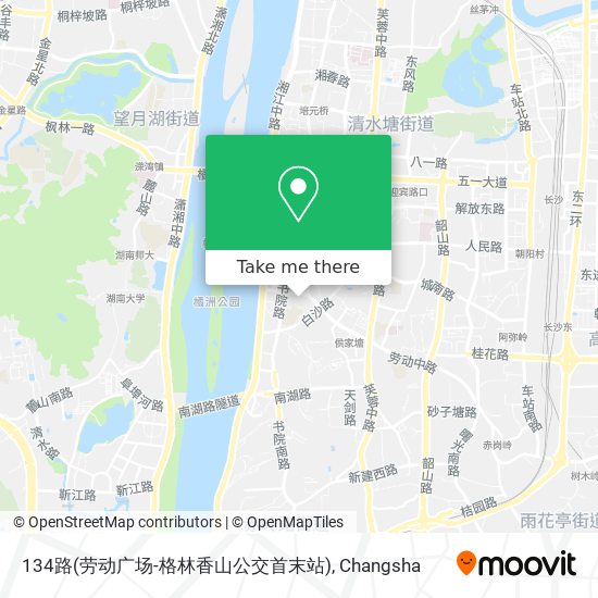 134路(劳动广场-格林香山公交首末站) map
