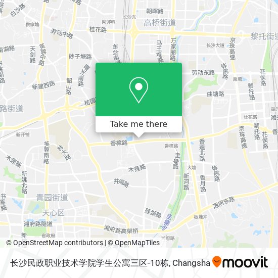 长沙民政职业技术学院学生公寓三区-10栋 map