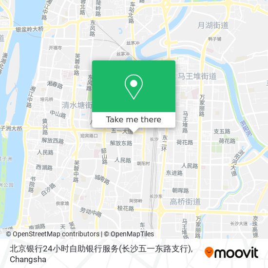 北京银行24小时自助银行服务(长沙五一东路支行) map