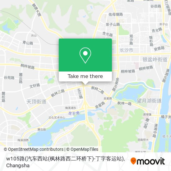 w105路(汽车西站(枫林路西二环桥下)-丁字客运站) map