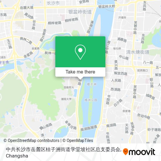 中共长沙市岳麓区桔子洲街道学堂坡社区总支委员会 map