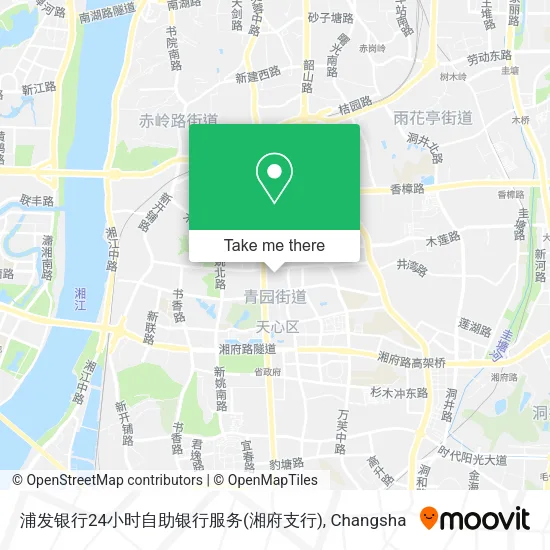 浦发银行24小时自助银行服务(湘府支行) map