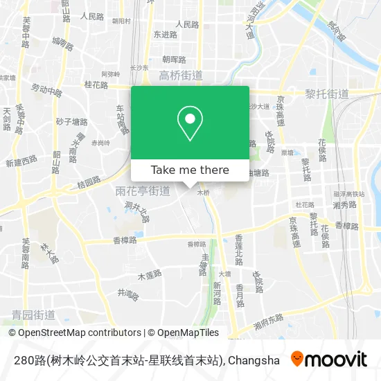 280路(树木岭公交首末站-星联线首末站) map