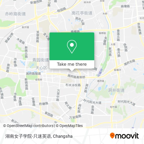湖南女子学院-只迷英语 map