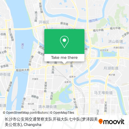 长沙市公安局交通警察支队开福大队七中队(梦泽园美美公馆东) map