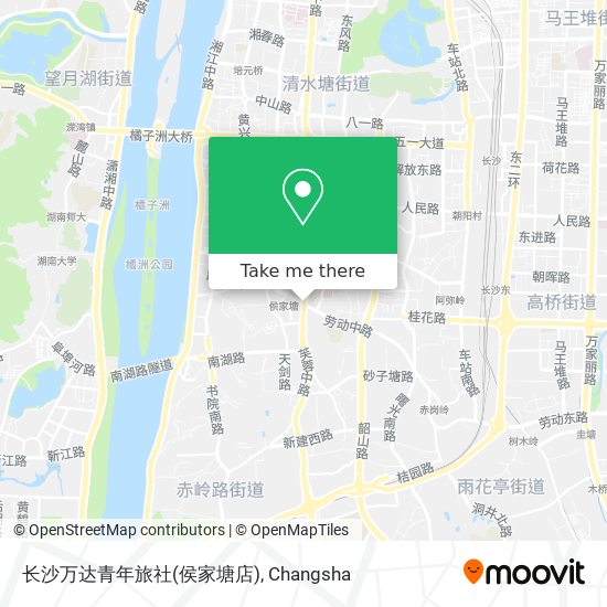 长沙万达青年旅社(侯家塘店) map