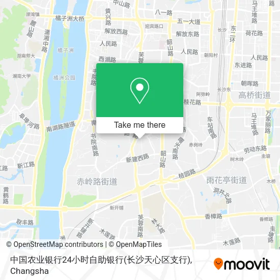 中国农业银行24小时自助银行(长沙天心区支行) map