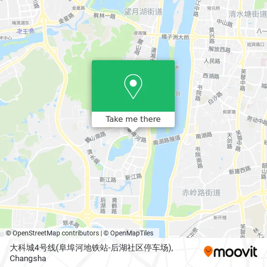 大科城4号线(阜埠河地铁站-后湖社区停车场) map