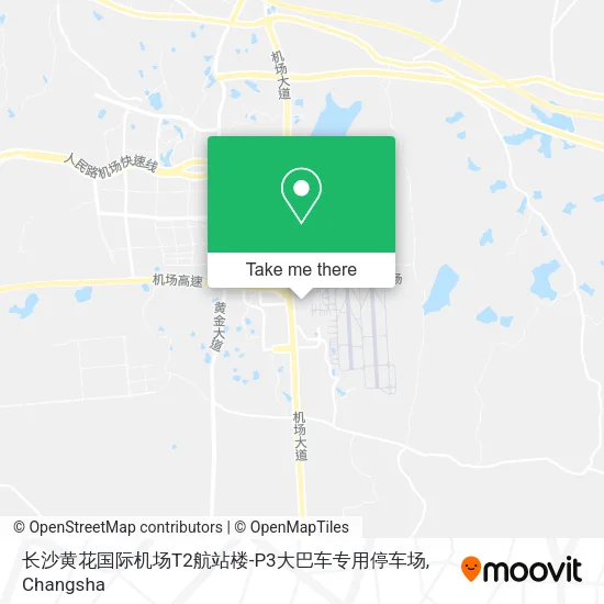 长沙黄花国际机场T2航站楼-P3大巴车专用停车场 map