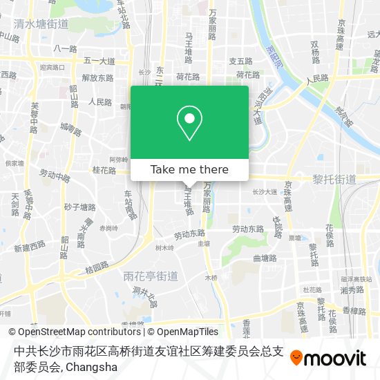 中共长沙市雨花区高桥街道友谊社区筹建委员会总支部委员会 map