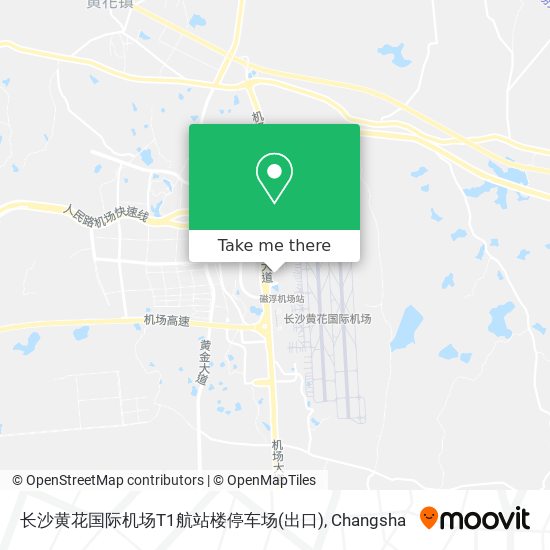 长沙黄花国际机场T1航站楼停车场(出口) map