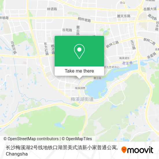 长沙梅溪湖2号线地铁口湖景美式清新小家普通公寓 map
