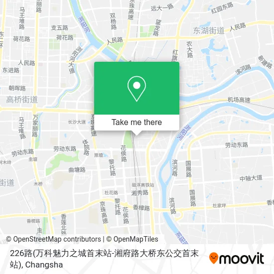 226路(万科魅力之城首末站-湘府路大桥东公交首末站) map