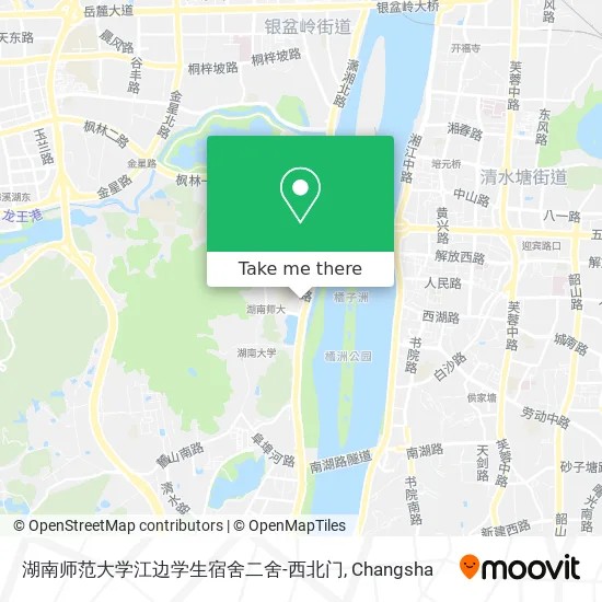 湖南师范大学江边学生宿舍二舍-西北门 map