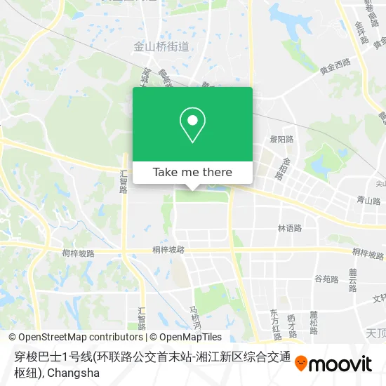 穿梭巴士1号线(环联路公交首末站-湘江新区综合交通枢纽) map