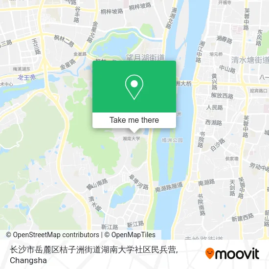 长沙市岳麓区桔子洲街道湖南大学社区民兵营 map