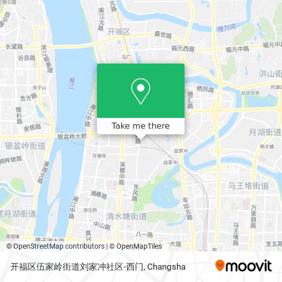 开福区伍家岭街道刘家冲社区-西门 map