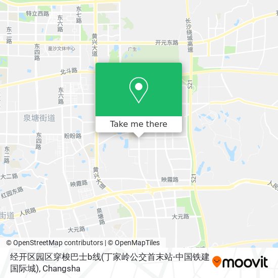 经开区园区穿梭巴士b线(丁家岭公交首末站-中国铁建国际城) map