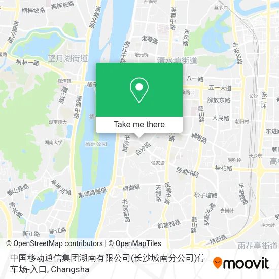 中国移动通信集团湖南有限公司(长沙城南分公司)停车场-入口 map