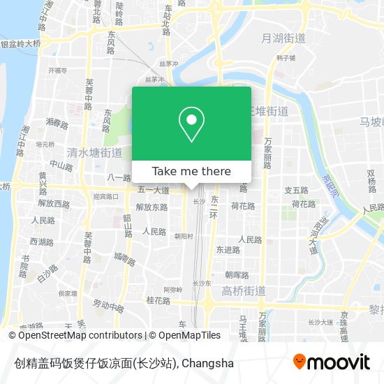 创精盖码饭煲仔饭凉面(长沙站) map
