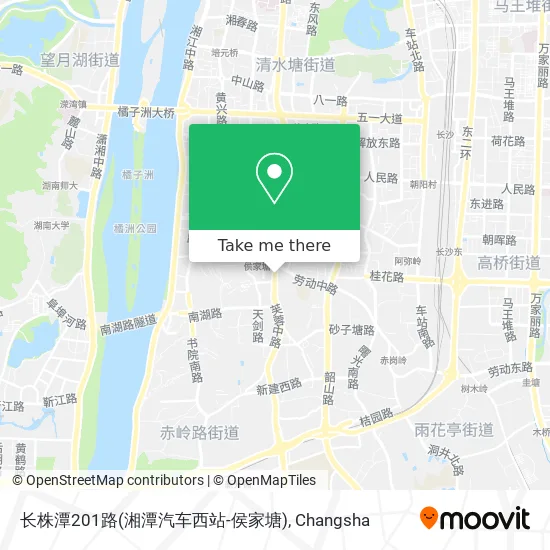 长株潭201路(湘潭汽车西站-侯家塘) map
