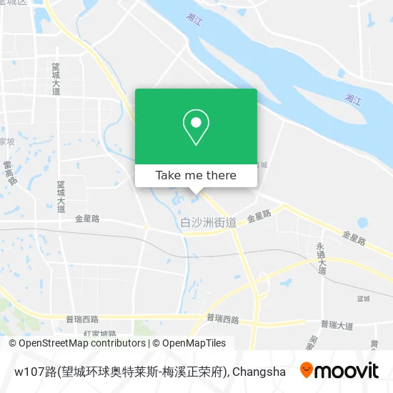 w107路(望城环球奥特莱斯-梅溪正荣府) map